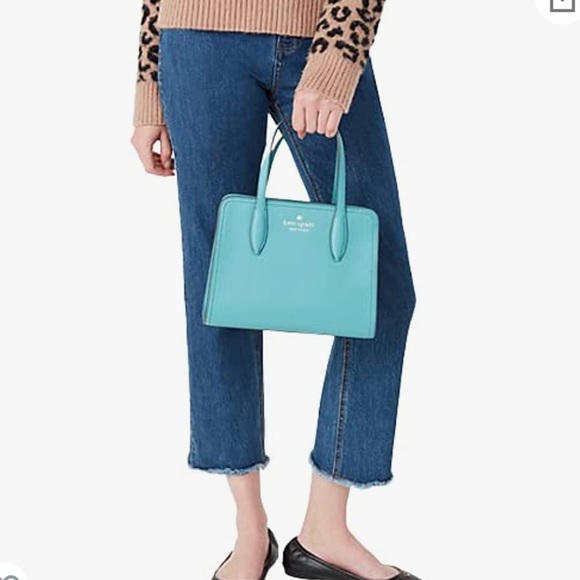 Kate Spade Rowe Medium Top Zip Satchel handbag -Stone Blue - Picture 5 of 9